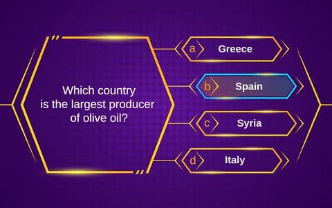 Quiz template with question and answer option Illustrazione stock