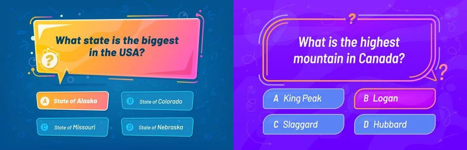 Quiz template, question and answer game Stock Illustration