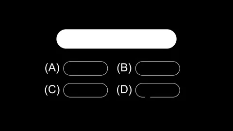 Quiz Test Challenge Animation With Option Selection on black background Video stock 320473714