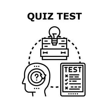 Quiz test concept generating new ideas evaluation Stock Illustration