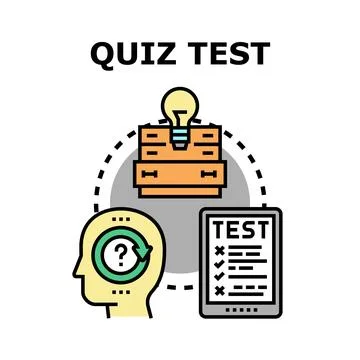 Quiz test concept generating new ideas evaluation 库存插图