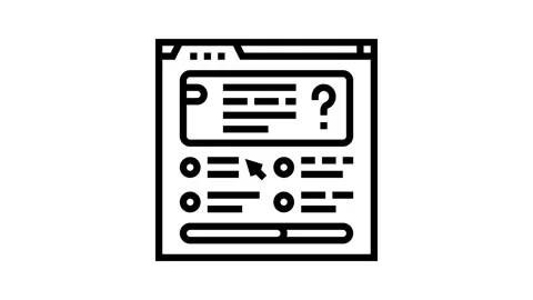 Quiz tests online learning platform line icon animation Stock Footage 326131427