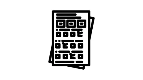 Quiz tests online learning platform line icon animation Stock Footage 326748997