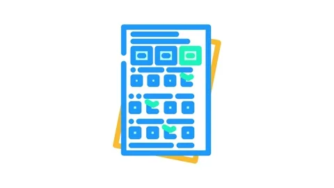 Quiz tests online learning platform color icon animation Stock Footage 327257298