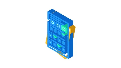 Quiz tests online learning platform isometric icon animation Stock Footage 327276835