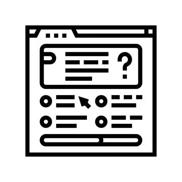 Quiz tests online learning platform line icon vector illustration Stock Illustration