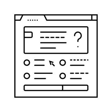 Quiz tests online learning platform line icon vector illustration Illustrazione stock