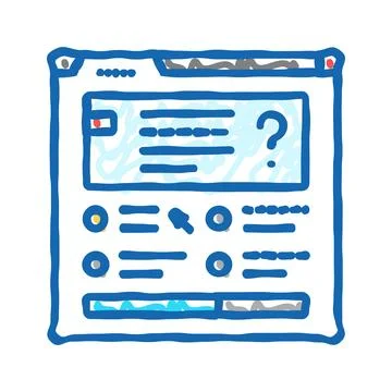 Quiz tests online learning platform icon doodle illustration イラスト素材