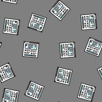 Quiz tests online learning platform vector seamless pattern Stock Illustration