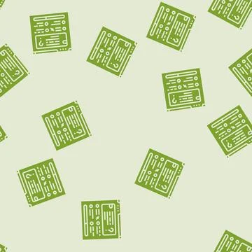 Quiz tests online learning platform glyph seamless pattern Illustrazione stock