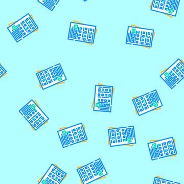 Quiz tests online learning platform vector seamless pattern Stock Illustration