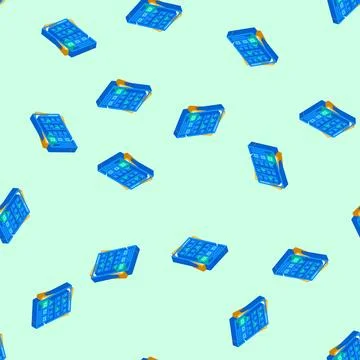 Quiz tests online learning platform isometric icon seamless pattern Stock Illustration