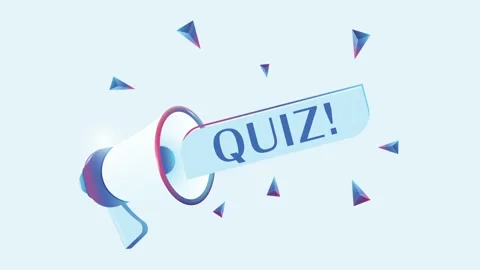 Quiz text with 3d realistic megaphone animation. Megaphone sign banner for promo Stock Footage 226809761
