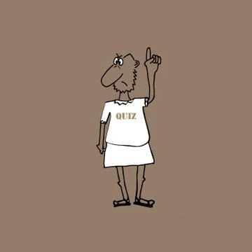Quiz - Text and philosopher Stock Illustration
