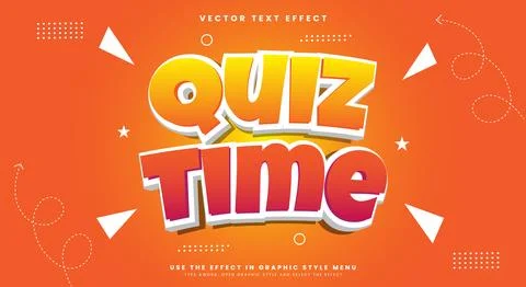 Quiz Time 3d editable text effect 库存插图