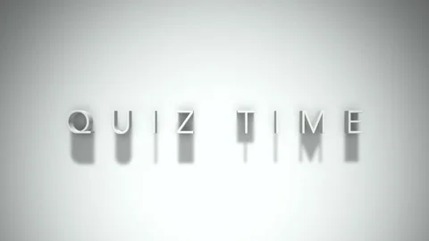Quiz time 3D title animation with shadows on a white background Stock Footage 297670244