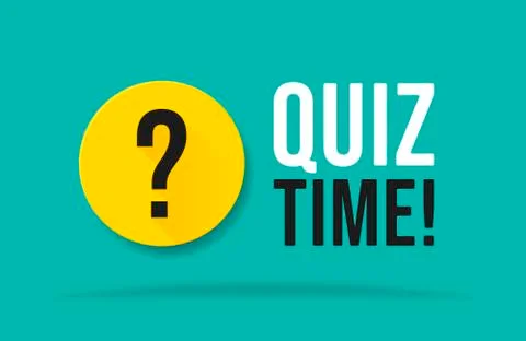 Quiz time. Color speech bubble on blue background. Vector illustration for qu 库存插图