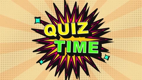 Quiz time. Comic book style Quiz Time text on sunburst background Stock Footage 339043526
