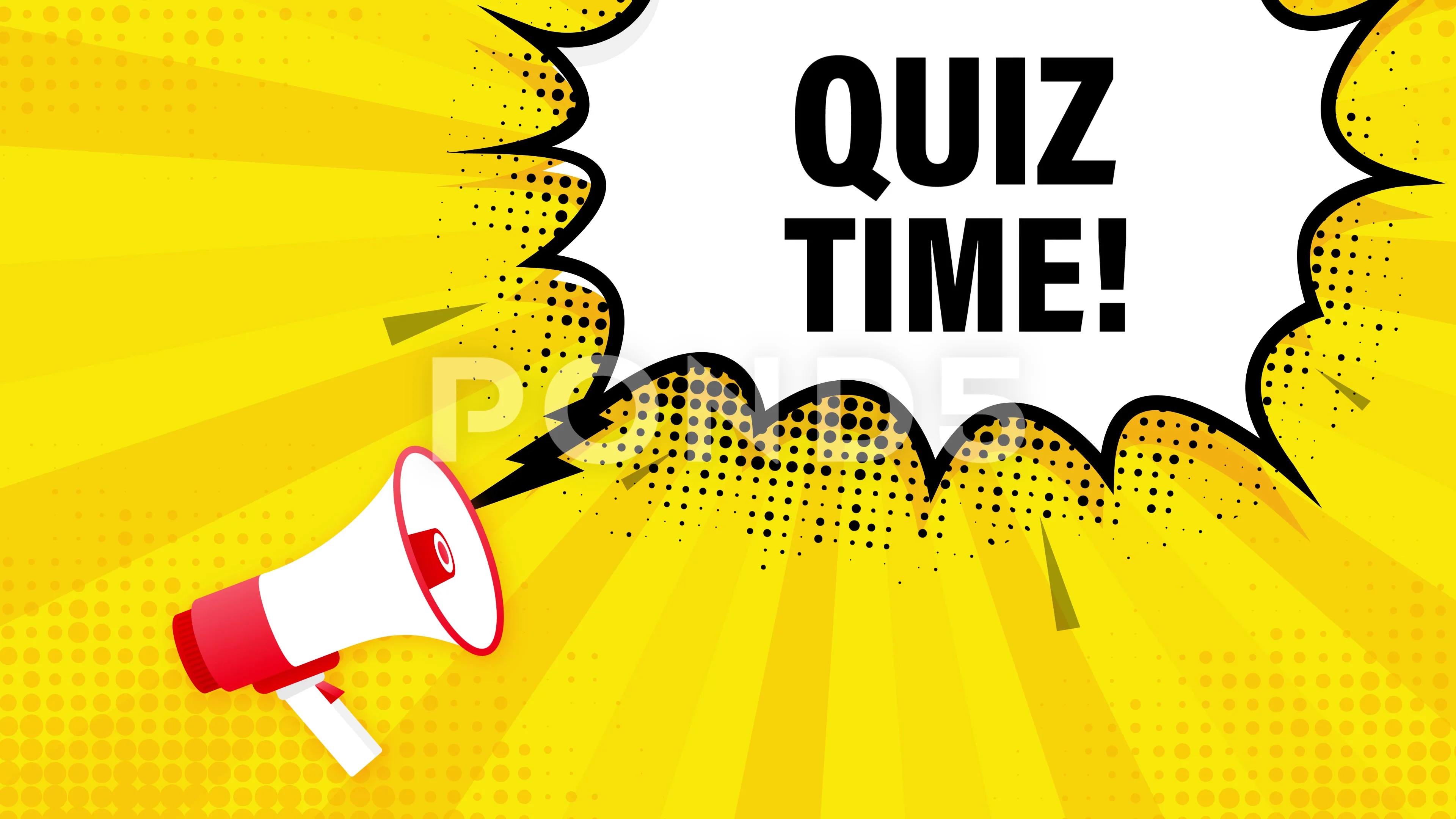 Premium Vector Megaphone banner - quiz time. vector stock