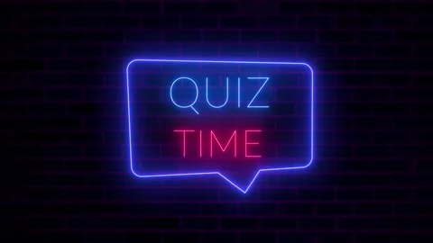 Quiz Time Neon Speech Bubble Neon Sign Animation on Brick Wall Vídeos de archivo 313173810