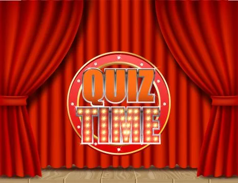 Quiz time retro vector banner poster design template Stock Illustration