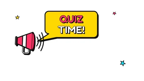 Quiz Time Speech Bubble Icon with Megaphone Illustration Stock Footage 331592540