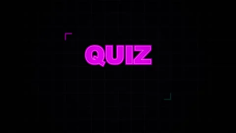 Quiz time text animation with retro neon glow for trivia and social media gam Stock Footage 346510390
