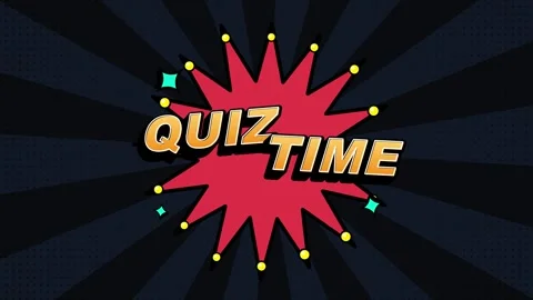 Quiz time text on comic book starburst background Stock Footage 339043534