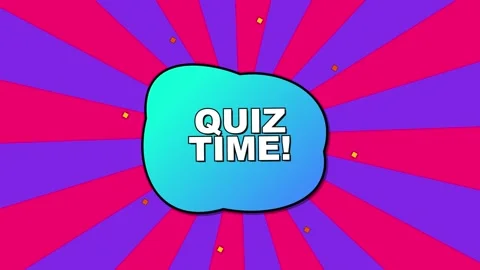 Quiz Time text on pink and purple radial sunburst background Stock Footage 339043386