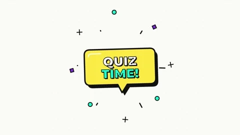 Quiz time text in yellow speech bubble animation Stock Footage 339045770