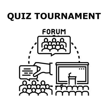 Quiz tournament competition developing intellect and knowledge Stock Illustration
