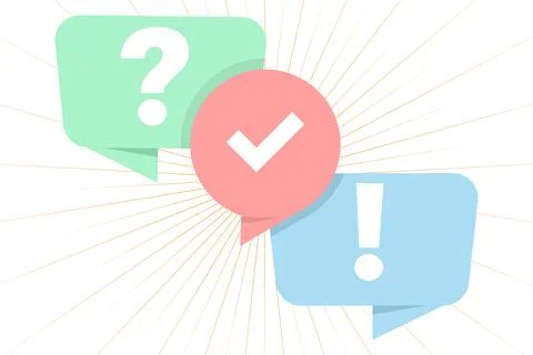 Quiz vector logo concept, questionnaire icon, poll sign, bubble speech symbol. Stock Illustration