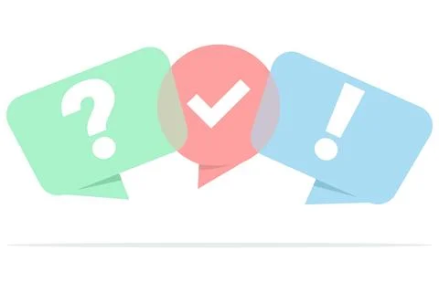 Quiz vector logo concept, questionnaire icon, poll sign, bubble speech symbol. Stock Illustration