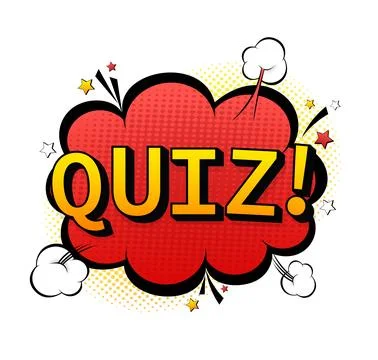 Quiz. Vector pop style illustration with megaphone on white background 库存插图