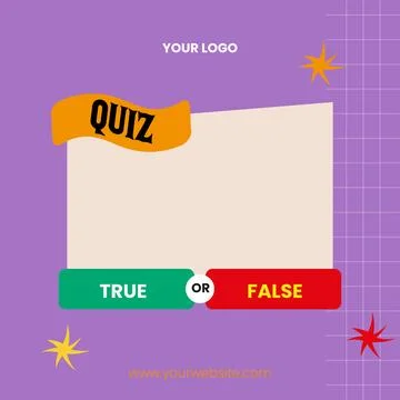 Quiz vector. True or false? Vector banner illustration on color background. Stock Illustration