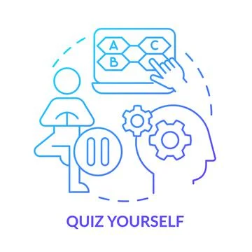 Quiz yourself blue gradient concept icon Stock Illustration