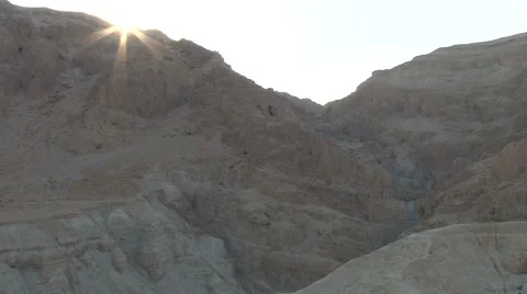 Qumran Caves - zoom into scroll cave on cliff Video stock 49761615