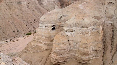 Qumran Scroll caves near Dead Sea, Israel Stock Footage 99849310