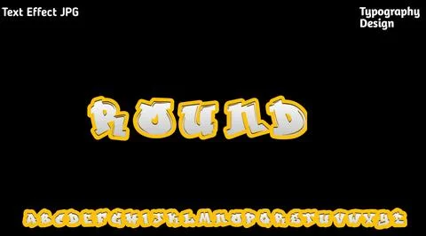 &amp;quot;The Action&amp;quot; text effect with complete uppercase alphabet set Stock Illustration