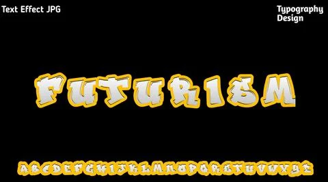 &amp;quot;The Action&amp;quot; text effect with complete uppercase alphabet set Stock Illustration