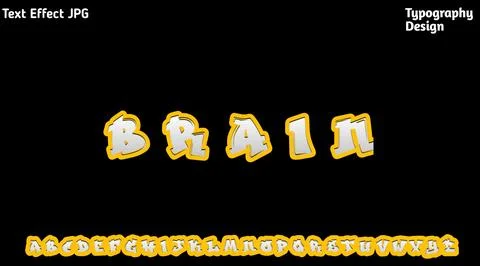 &amp;quot;The Action&amp;quot; text effect with complete uppercase alphabet set Stock Illustration