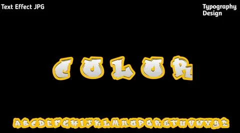&amp;quot;The Action&amp;quot; text effect with complete uppercase alphabet set Stock Illustration