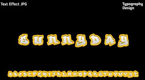 &amp;quot;The Action&amp;quot; text effect with complete uppercase alphabet set Stock Illustration