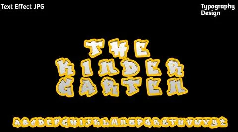 &amp;quot;The Action&amp;quot; text effect with complete uppercase alphabet set Stock Illustration