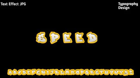 &amp;quot;The Action&amp;quot; text effect with complete uppercase alphabet set Stock Illustration