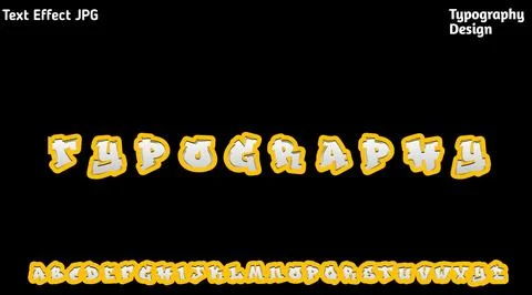 &amp;quot;The Action&amp;quot; text effect with complete uppercase alphabet set Stock Illustration