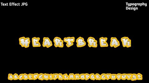 &amp;quot;The Action&amp;quot; text effect with complete uppercase alphabet set Stock Illustration