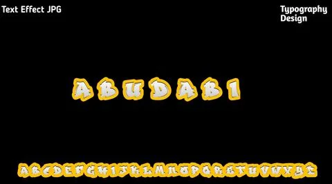 &amp;quot;The Action&amp;quot; text effect with complete uppercase alphabet set 库存插图