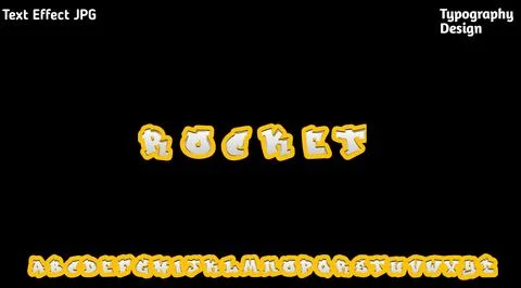 &amp;quot;The Action&amp;quot; text effect with complete uppercase alphabet set Stock Illustration