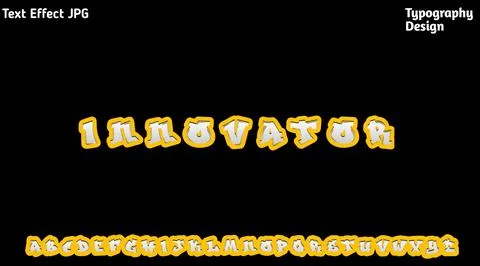 &amp;quot;The Action&amp;quot; text effect with complete uppercase alphabet set Stock Illustration